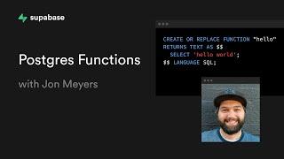 Create PostgreSQL Functions with Supabase