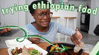 Trying Ethiopian Food For The First Time - Vegan Ethiopian Mukbang | veggieonpennies