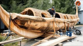 Man Turns Massive Tree into Amazing Boat | Start to Finish Build By @OutbackMike