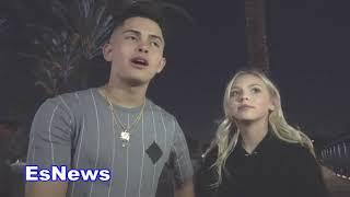 Ryan Garcia Brother Sean & Singer Jordyn jones seconds after velez fight