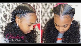 How to: Sleek 2 braids with curly ends