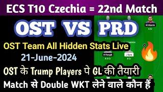 OST vs PRD Dream11 Team, Ost vs Prd Dream11 | Ost vs Prd Dream11 Team Prediction | Ecs T10 Czechia