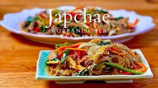 Korean classic (잡채) | Korean glass noodles with various vegetables | Asian cuisine |