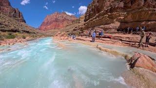 What's with the turquoise blue waters in the Grand Canyon?