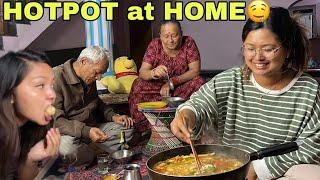 Chinese HOTPOT at HOME|| COOKBANG with FAMILY @laxmishrestha