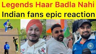 Pak beat India Legends  Indian fans epic reaction and argument wth Ejaz Wasim Bakhri at Birmingham