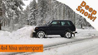 Lada Niva in DEEP SNOW! Can this 4x4 handle it?!