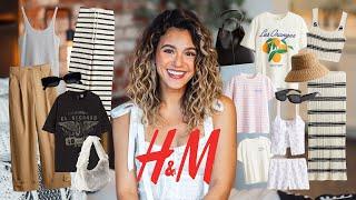 HUGE H&M SPRING/SUMMER TRY-ON HAUL! (graphic tees, knit sets, wide-leg pants, bucket bags) | 2024