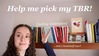 February TBR, mini bookshelf tour, and reading catch up!