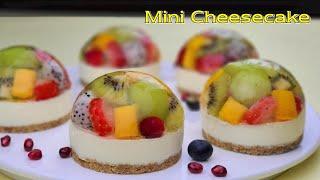 No-Bake / No-Egg / 컵 계량 / 과일 미니 젤리 치즈케이크 / Easy Fruits Mini Jelly Cheesecake Recipe /  ASMR