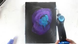 Shellac Burn and Encaustic Galaxy Painting with Blending Colors