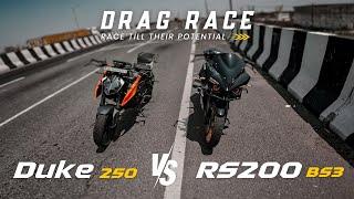 Duke 250 gen3 vs Pulsar RS200 bs3 Drag Race | D10mv