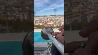 Trompet playing watching barcelona #montjuic #saltsmontjuic #spain #bcn #jazz #sightseeing #vistas #