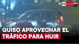 Surquillo: motorizado intentó huir tras robar a ciudadana, pero fue capturado tras persecución