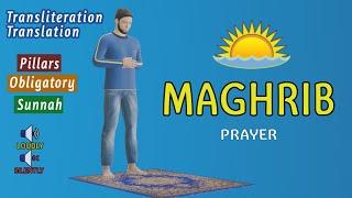 How to Pray Maghrib step by step subtitle EN/AR