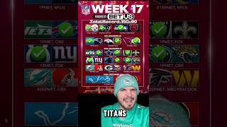 NFL Week 17 Predictions #NFL #nflfootball #nfltrending #nflviral #nflpredictions #prediction