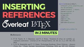 How to Insert REFERENCES in OVERLEAF LATEX