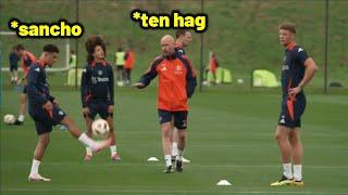 Ten Hag did this to Sancho in Manchester United training today