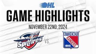 OHL Highlights: Windsor Spitfires @ Kitchener Rangers Nov. 22, 2024