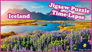 Summer in Iceland — Relaxing Landscape Video. Jigsaw Puzzle Time Lapse