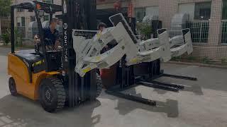 Electric  forklift with paper roll clamp for paper making, packaging, printing