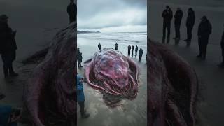 Strange creature on the beach #viralvideo #monster #horror