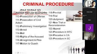 CRIMINAL PROCEDURE PART 1-NEW TOS