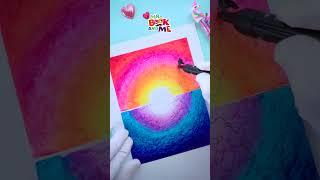 Fantasy Sunset Drawing with Oil pastel | Sunset with Girl Drawing | Drawing Tutorial #shorts