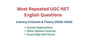 THE UGC NET English Questions You Need to Know to Get Selected!