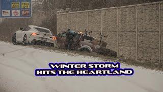 Winter Storm Hits Cincinnati, OH As Drivers Navigate The Slick Roads