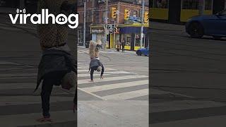 Crosswalk Handstand || ViralHog