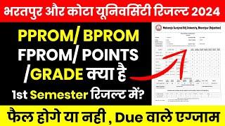 MSBU, UOK B.A Result में PPROM, BPROM, FPROM, Points, Grade क्या होता है। Semester में क्या फैल होगे