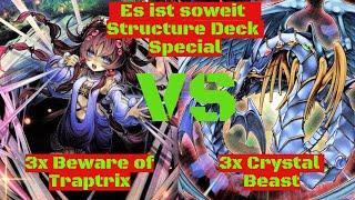 YuGiOh !!Structure Deck!! 3x Beware of Traptrix VS 3x Crystal Beast