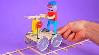 Make an Amazing DIY Eletric Hand Car with DC Motor and recyclable materials