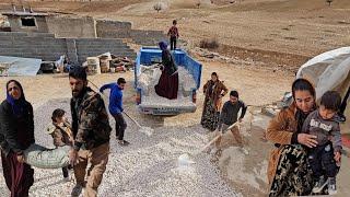 A Pleasant Winter Day: Shahram and Fatemeh Help Ali's Family Build a House