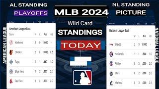 MLB STANDINGS 2024 ; MLB standings today ; mlb standings ; mlb games schedule ; mlb 2024 standings