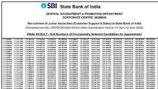 SBI CLERK MAINS RESULT PDF CIRCULATION‼️