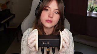 ASMR 🩷 Latex gloves 🩷 Ear Massage, Finger Flutters, Ear touching etc.  1 Hour 