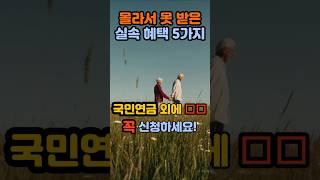 국민연금 외 추가로 받을 수 있는 혜택 5가지｜노년 실속 복지정보 정리#국민연금 #시니어복지 #중장년 #노년생활 #생활지원금 #복지로 #국민혜택 #정부지원금 #노후준비 #모르면손해