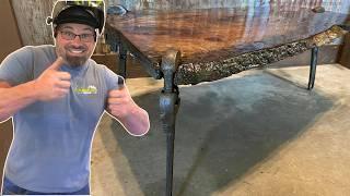Stunning Live Edge Pipe Wrench Coffee Table | DIY Build