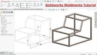 Solidworks Weldments tutorial steel structure