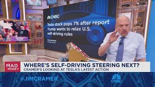 Jim Cramer looks at possible impact of self-driving deregulation on Tesla