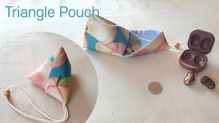 DIY 귀여운 미니 삼각형 파우치/동전지갑/버즈-에어팟케이스 만들기 - How to make a mini triangle pouch/AirPods case