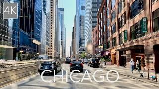 Downtown Chicago Illinois City Drive 4K - Skyscraper Birthplace Driving Tour