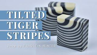 Tilted Tiger Stripes Swirl Soap (Zebra Style) - Cold Process Soap Making - Fraeulein Winter