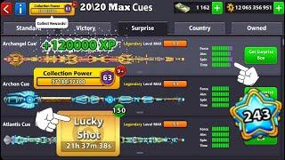 8 ball pool Upgrade 20 Legendary Cue To Level Max  120K XP
