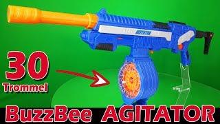 BUZZBEE AIR WARRIORS AGITATOR BLASTER mit 30 TROMMEL [Vorstellung + Schusstest | dertestmichel]