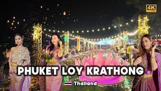 [4K]  Experience the Loy Krathong Festival 2024 Patong Beach, Phuket Traditional Thai Celebration