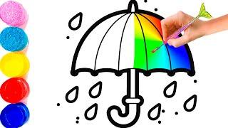 Bolalar uchun soyabon chizish| Drawing picture umbrella for children|Рисование зонт для детей