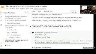 Application: Descriptive Statistics for Census Tracts